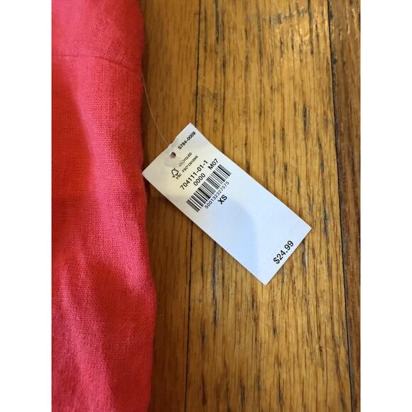 Women's 2 Piece Set XS Red Linen Blend Crop Tank Skort Shorts Summer - Picture 4 of 7